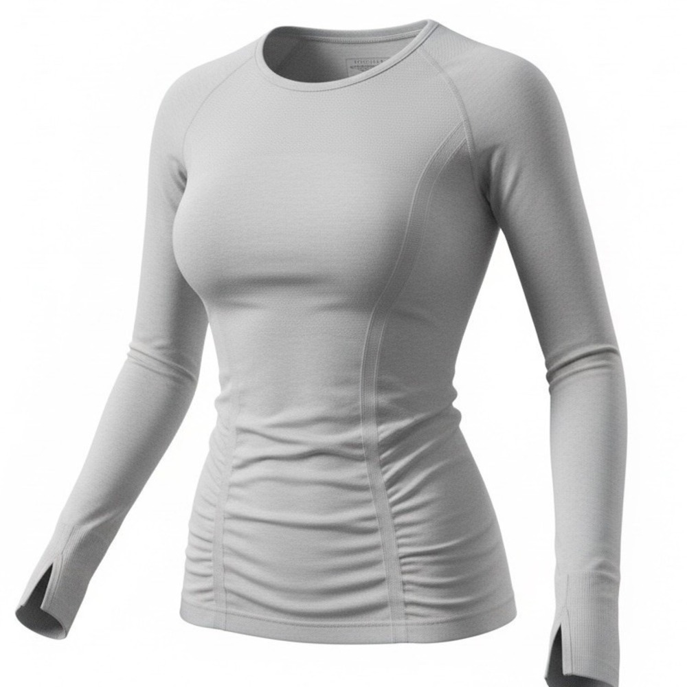 Athleta Fast Track Long Sleeve Shirt Gray Womens Small Athleisure Workout‎